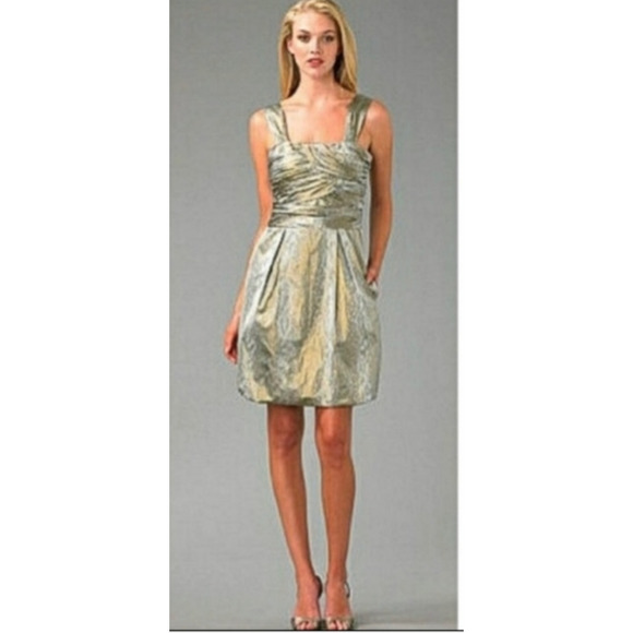 NWT Diane von Furstenberg Dress Treenie Silk Metallic Python 4 Cocktail Party - Picture 1 of 9